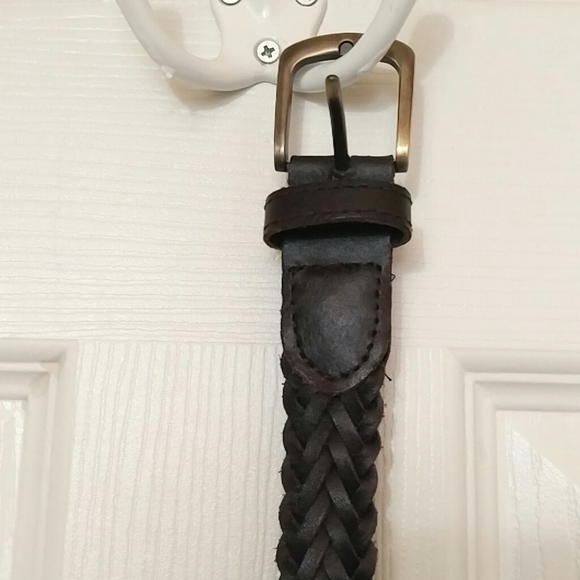 Genuine leather belt dark brown/black - Picture 2 of 4